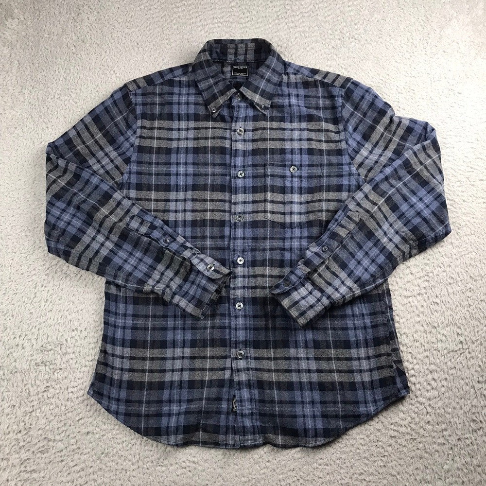 Todd Snyder‎ Flannel Shirt Mens M Blue Plaid Long Sleeve Button Down Cotton